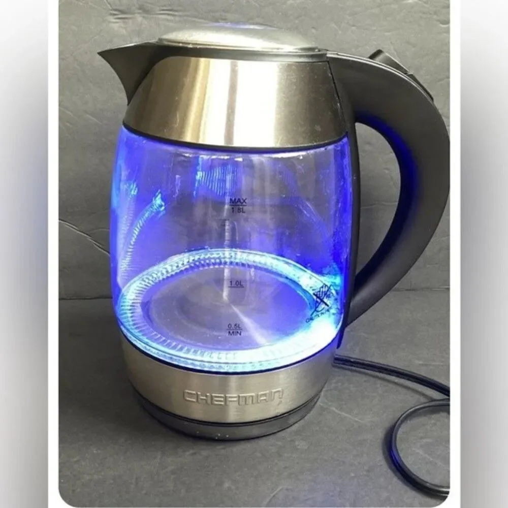 CHEFMAN Electric Cordless Glass Digital Kettle RJ11-17-TI 1.8L